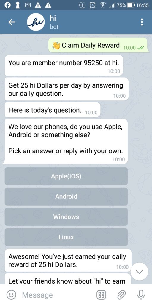 Hi Dollars, blockchain, banka, kryptoměna, kryptoměny, odměna, výhody, služby, Hi.com